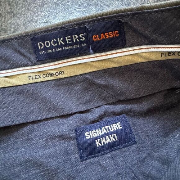 Dockers Men’s Signature Khaki Flex Comfort Classic Fit Flat Front Size 39x29.5 - Picture 4 of 11